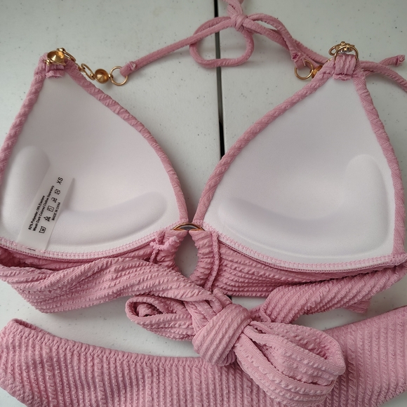 SHEIN Ribbed Pink Bikini Set - Picture 3 of 4